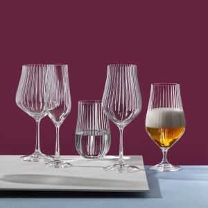 Verre à Vin En Cristal De Bohême Sans Pied Bar Amigos - Design Vague Pour Une Meilleure Aération, 500 Ml, Transparent