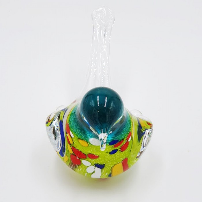 Petit oiseau - sulfure - couleur verte avec taches multicouleurs