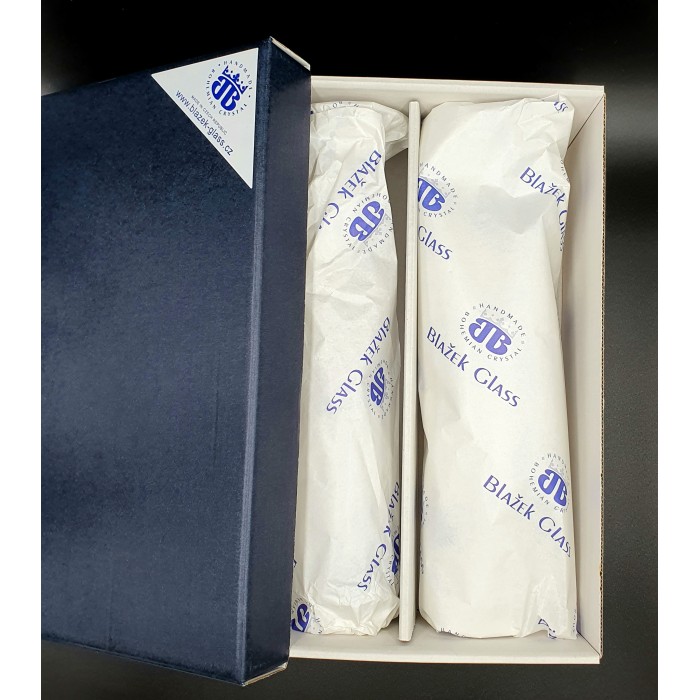 Coffret de 2 flûtes à champagne en cristal de Bohême 24% PbO de la collection Matte Morphology